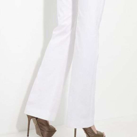 Piazza Sempione Violet Stretch Sateen White Pants - Picture 3 of 4